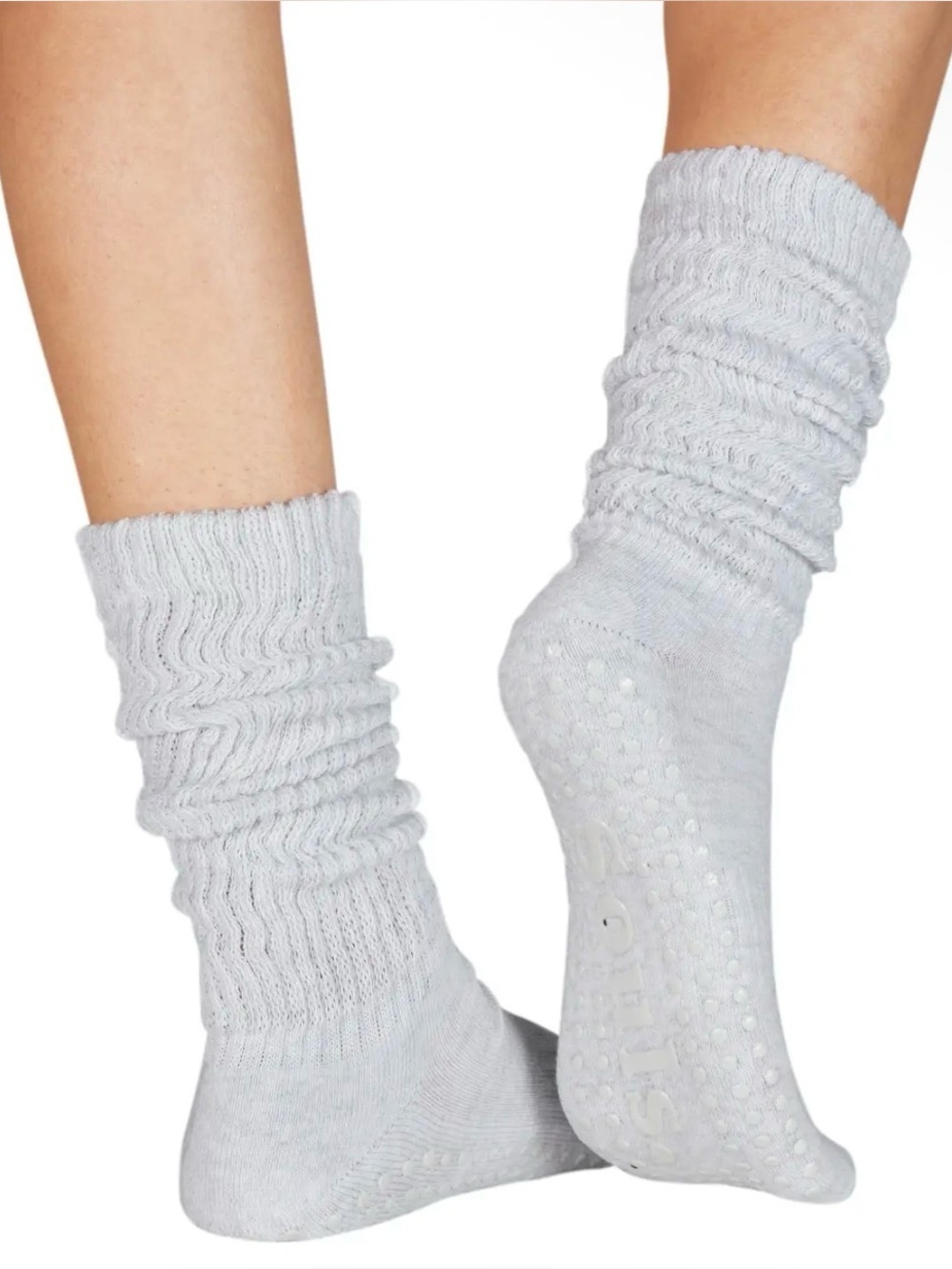 Souls. Grey Cloud Socks —  Non-Slip Slouch Socks size Small / Medium